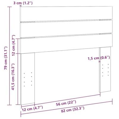 Hoofdbord 80 cm massief hout eiken
