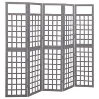 Kamerscherm/trellis met 5 panelen 201,5x180 cm vurenhout grijs - thumbnail