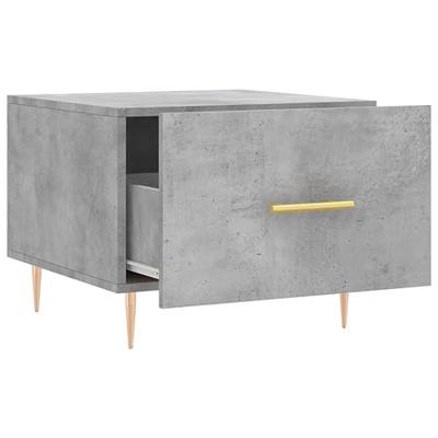 Salontafels 2 st 50x50x40 cm bewerkt hout betongrijs
