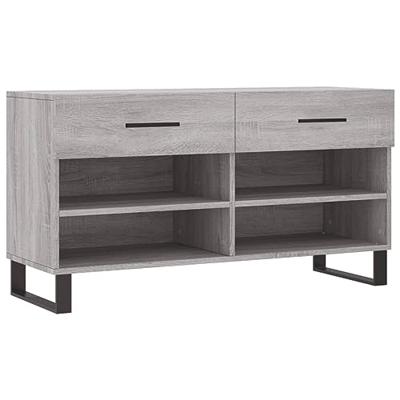 VidaXL Schoenenbank 102x35x55 cm bewerkt hout grijs sonoma eikenkleur VidaXL Schoenenbank 102x35x55 cm bewerkt hout grijs sonoma eikenkleur