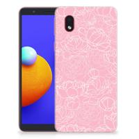 Samsung Galaxy A01 Core | TPU Case | White Flowers - thumbnail