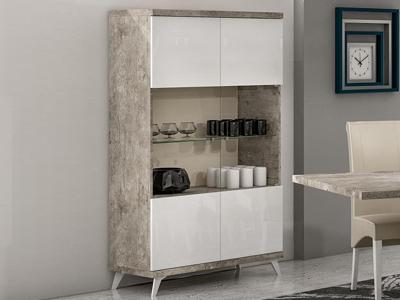 Vitrinekast TROPICO 2 deuren grijs Vitrinekast TROPICO 2 deuren grijs