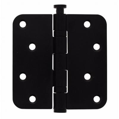 Kogellagerscharnier 89 x 89 mm met ronde hoek mat zwart incl. schroeven