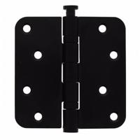 Kogellagerscharnier 89 x 89 mm met ronde hoek mat zwart incl. schroeven - thumbnail