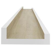 Wandschappen 2 st 80x9x3 cm wit en sonoma eikenkleurig - thumbnail