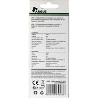 Inter-Tech ARGUS IT-810 USB 3.0 RJ-45 Zwart kabeladapter/verloopstukje - thumbnail