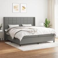 Boxspring met matras stof donkergrijs 200x200 cm - thumbnail