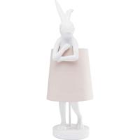 Kare Design Animal Rabbit Tafellamp - Wit|Lichtroze Lampenkap - thumbnail