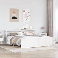 Bedframe met hoofdeinde zonder matras 180x200 cm wit - thumbnail