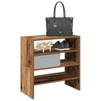 VidaXL Schoenenrekken 2 st stapelbaar 60x30x30,5 cm oud houtkleurig - thumbnail