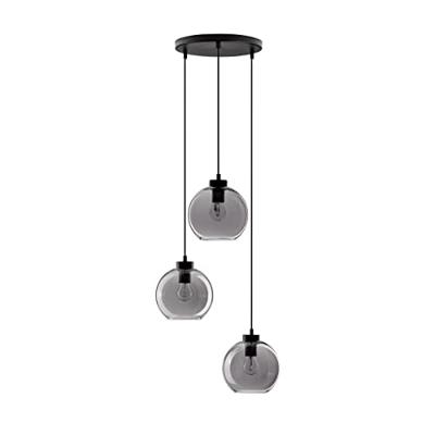 Lyora HanglampPalmer 3-lichts rond zwart met smoke glas - 9241140 Lyora HanglampPalmer 3-lichts rond zwart met smoke glas - 9241140