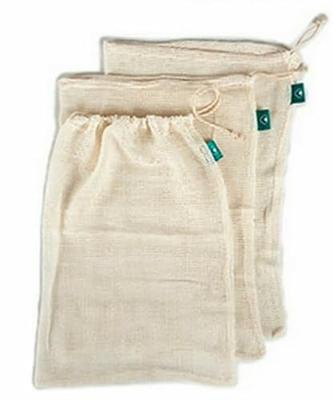 Set van herbruikbare zakjes voor voedingsmiddelen 8116 8116 Wit 100% katoen 5 x 48 x 33 cm (120 Stuks)