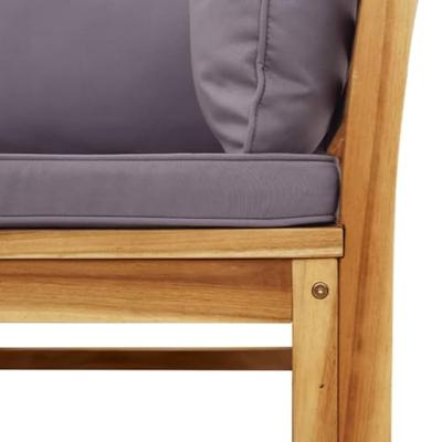 2-delige Loungeset met kussens massief acaciahout - thumbnail