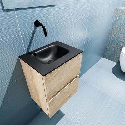 MONDIAZ ADA 40cm toiletmeubel washed oak. LEX wastafel urban midden zonder kraangat