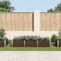 Plantenbak verhoogd 240x80x45 cm gegalvaniseerd staal bruin - thumbnail