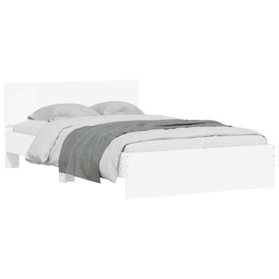 Bedframe met hoofdeinde wit 135x190 cm