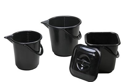 Hunersdorff Emmer | 10,5 l hogedruk-polyethyleen zwart | kunststofbeugel | d. 286 mm | hoogte 283 mm | 1 stuk - 941200 941200a