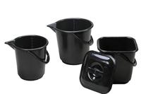 Hunersdorff Emmer | 10,5 l hogedruk-polyethyleen zwart | kunststofbeugel | d. 286 mm | hoogte 283 mm | 1 stuk - 941200 941200a - thumbnail