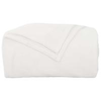 VidaXL Gooi deken wit 130 x 150 cm fleece - thumbnail