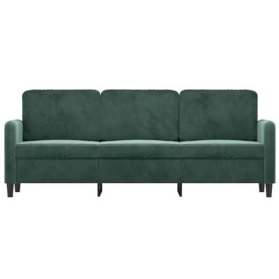 Driezitsbank 180 cm fluweel donkergroen