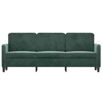 Driezitsbank 180 cm fluweel donkergroen - thumbnail