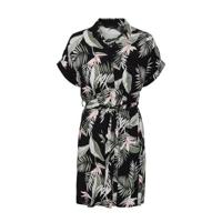 VERO MODA blousejurk VMSIMPLY met all over print en ceintuur zwart/groen - thumbnail