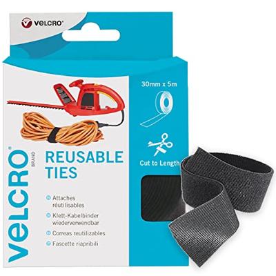 VELCRO® VEL-EC60254 Klittenband kabelbinder Om te bundelen Haak- en lusdeel (l x b) 5000 mm x 30 mm Zwart 5 m