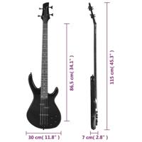 Basgitaar voor beginners elektrisch met tas 4/4 46" zwart - thumbnail