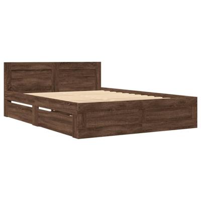 Bedframe met hoofdeinde bruin eikenkleur 120x190 cm