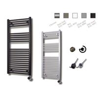 Elektrische Design Radiator Sanicare Plug En Play 111,8 x 60 cm Inox Look Thermostaat Zwart 730 Watt Sanicare - thumbnail