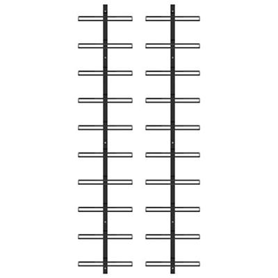 Wijnrekken voor 20 flessen wandmontage 2 st metaal zwart