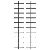 Wijnrekken voor 20 flessen wandmontage 2 st metaal zwart - thumbnail