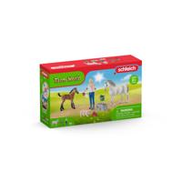 Schleich farm world dierenarts op bezoek bij merrie en veulen 42486 - thumbnail