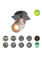 Home sweet home LED opbouwspot Wood - zwart - thumbnail