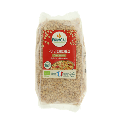 Primeal Geplette kikkererwten bio 500 Gram Primeal Geplette kikkererwten bio 500 Gram