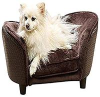 Enchanted hondenmand sofa ultra pluche snuggle wicker bruin 68x41x38 cm - thumbnail