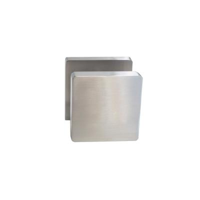 Knop vierkant op rozet nikkel mat