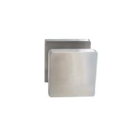 Knop vierkant op rozet nikkel mat - thumbnail