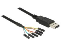 Delock USB-kabel USB-A stekker, USB-pinbus 1.80 m Zwart 83787 - thumbnail