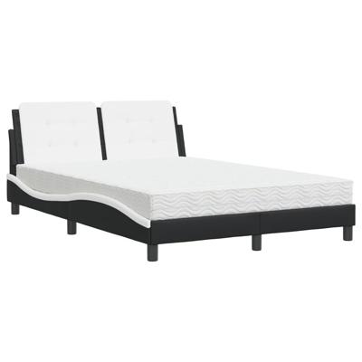 Bedframe zonder matras "Zadar" kunstleer zwart en wit 140x190 cm - thumbnail