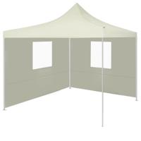 VidaXL Partytent met 2 zijwanden inklapbaar 2x2 m staal crème - thumbnail