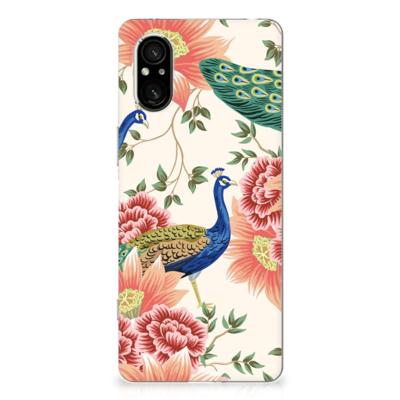 TPU Hoesje voor Sony Xperia 5 V Pink Peacock TPU Hoesje voor Sony Xperia 5 V Pink Peacock
