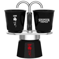 Italiaanse koffiemachine - BIALETTI - Mini express set - Stranger Things collectie - Met 2 hittebestendige kopjes - Zwart/Rood - thumbnail