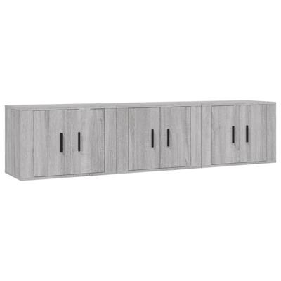 Tv-wandmeubels 3 st 57x34,5x40 cm grijs sonoma eikenkleurig