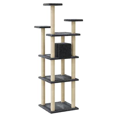 VidaXL Kattenmeubel met sisal krabpalen 171 cm donkergrijs