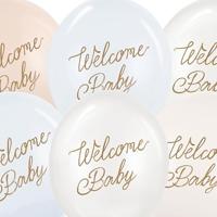 Ballonnen Welcome Baby Blauw Mix Professional (6st) - thumbnail