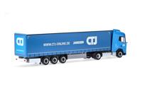 Herpa 318495 H0 Vrachtwagen DAF XG gardinendekzeilen „CTJ” (Nordrhein-Westfalen/Dormagen) - thumbnail