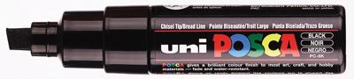 Uni Posca verfmarker 8k zwart - beitelpunt 8mm