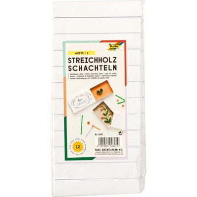 Luciferdoosjes Folia groot 110x60x20mm 12 stuks wit Luciferdoosjes Folia groot 110x60x20mm 12 stuks wit