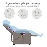 Sta-op-massagestoel elektrisch verstelbaar stof taupe - thumbnail